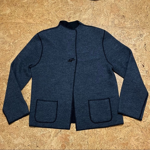 Jillian Jones Wool Blend Reversible Single Button Closure Jacket Sz LP - Picture 10 of 12